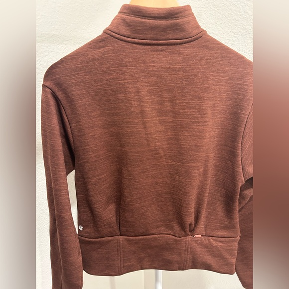 Athleta Women's Altitude Polartec Half Zip Sweatshirt Mahogany Heather - Picture 5 of 7